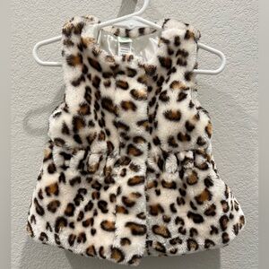 Little Me 12m Girls’ Leopard Print Faux Fur Vest